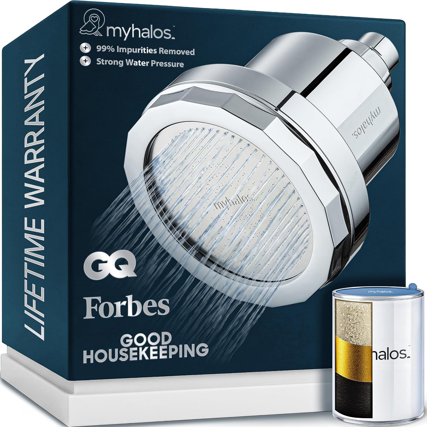MyHalos Filtered Shower Head — shower water filter